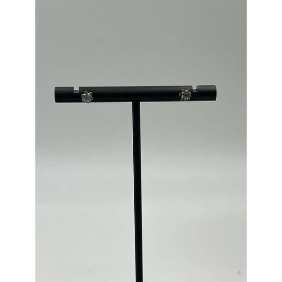 14k Yellow Gold and Blue Spinel Stud Earrings 3mm .43g - Picture 4 of 14